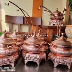 Chafing Dish Tembaga Roll Top Motif Batik